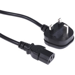 1 pcs - RS PRO IEC C13 Socket to Type G UK Plug Power Cord, 2.5m