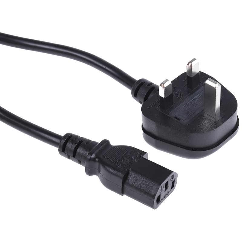 1 pcs - RS PRO IEC C13 Socket to Type G UK Plug Power Cord, 2.5m