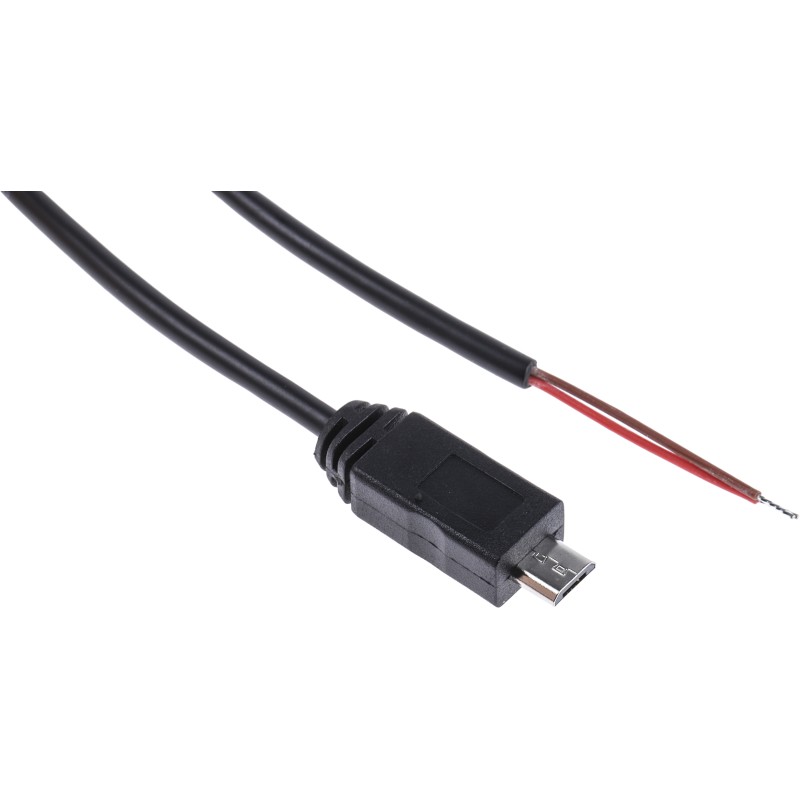 1 pcs - RS PRO Cable, Male Micro USB B to Unterminated Cable, 1.8m