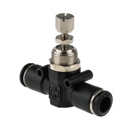 10 pcs - RS PRO Tube Flow Regulator, Push In 8mm Tube Inlet Port x Push In 8 mm Tube Outlet Port