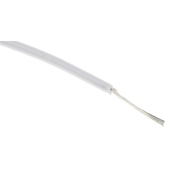 1 Reel of 100 M - RS PRO White 0.08 mm² Hook Up Wire, 28 AWG, 7/0.12 mm, 100m, PVC Insulation