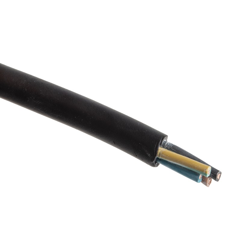 1 Reel of 50 M - RS PRO 4 Core Power Cable, 1.5 mm², 50m, Black CPE Sheath, 18 A, 450 V, 750 V