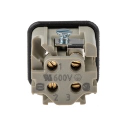 1 pcs - HARTING Heavy Duty Power Connector Insert, 10A, Male, Han A Series, 3 Contacts