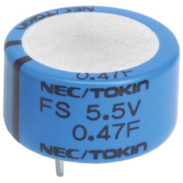 50 pcs - KEMET 1F Supercapacitor -20 - +80% Tolerance, Supercap FY 5.5V dc, Through Hole
