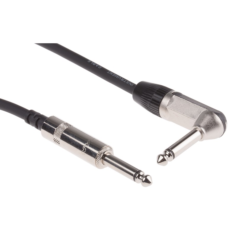 1 pcs - RS PRO 6.35mm Mono Jack to 6.35mm Mono Jack Aux Cable, Black, 3m