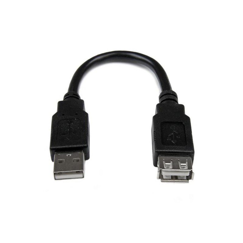 1 pcs - StarTech.com USB 2.0 Cable, Male USB A to Female USB A USB Extension Cable, 15cm