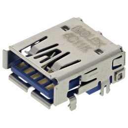 1 pcs - Molex Right Angle, Through Hole, Socket Type A 3.0 USB Connector
