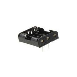 10 pcs : 12BH331P-GR - Cylindrical Battery Contacts, Clips, Holders & Springs 3 'AA' PC LEADS BLK