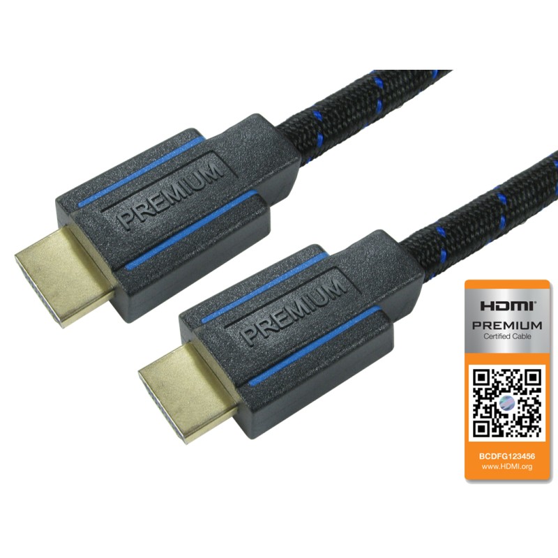 1 pcs - NewLink 4K @ 60Hz Premium Certified V2.0 B Male HDMI to Male HDMI Cable, 1.8m