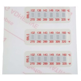10 pcs - RS PRO Non-Reversible Temperature Sensitive Label, 135°C to 160°C, 6 Levels