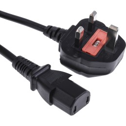 1 pcs - RS PRO IEC C17 Socket to Type G UK Plug Power Cord, 2m