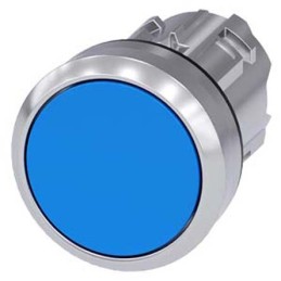 1 pcs - Siemens SIRIUS ACT Series Blue Latching Push Button, 22.3mm Cutout, IP66, IP67, IP69K