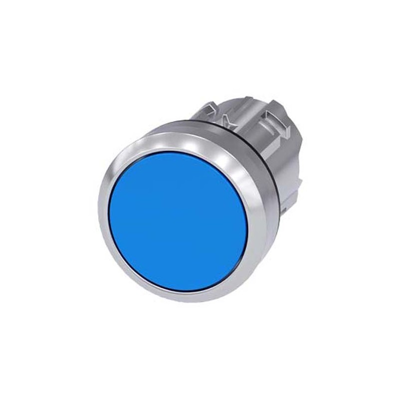 1 pcs - Siemens SIRIUS ACT Series Blue Latching Push Button, 22.3mm Cutout, IP66, IP67, IP69K