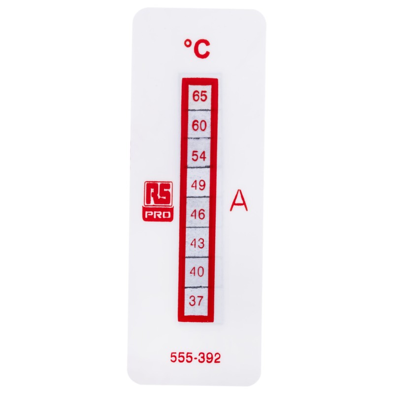 10 pcs - RS PRO Non-Reversible Temperature Sensitive Label, 37°C to 65°C, 8 Levels