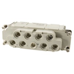 1 pcs - HARTING Heavy Duty Power Connector Insert, 100A, Female, Han-Com Series, 8 Contacts