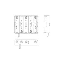 10 pcs : 12BH351A-GR - Cylindrical Battery Contacts, Clips, Holders & Springs 5 'AA' W/6' WIRE LDS