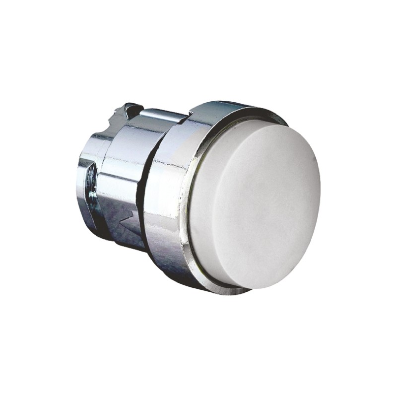 1 pcs - Schneider Electric Harmony XB4 Series White Spring Return Push Button Head, 22mm Cutout, IP66, IP67, IP69K