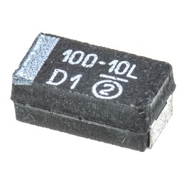 10 pcs - Vishay 100μF MnO2 Tantalum Capacitor 10V dc, 593D Series