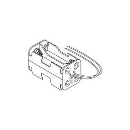 10 pcs : 12BH352-GR - Cylindrical Battery Contacts, Clips, Holders & Springs 4XAA 6' LEADS BLK