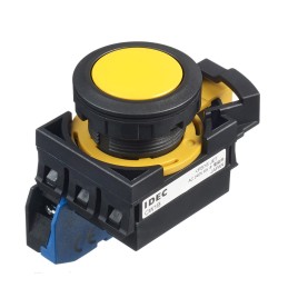 1 pcs - Idec CW Series Illuminated Push Button, Panel Mount, 22mm Cutout, SPST, IP65