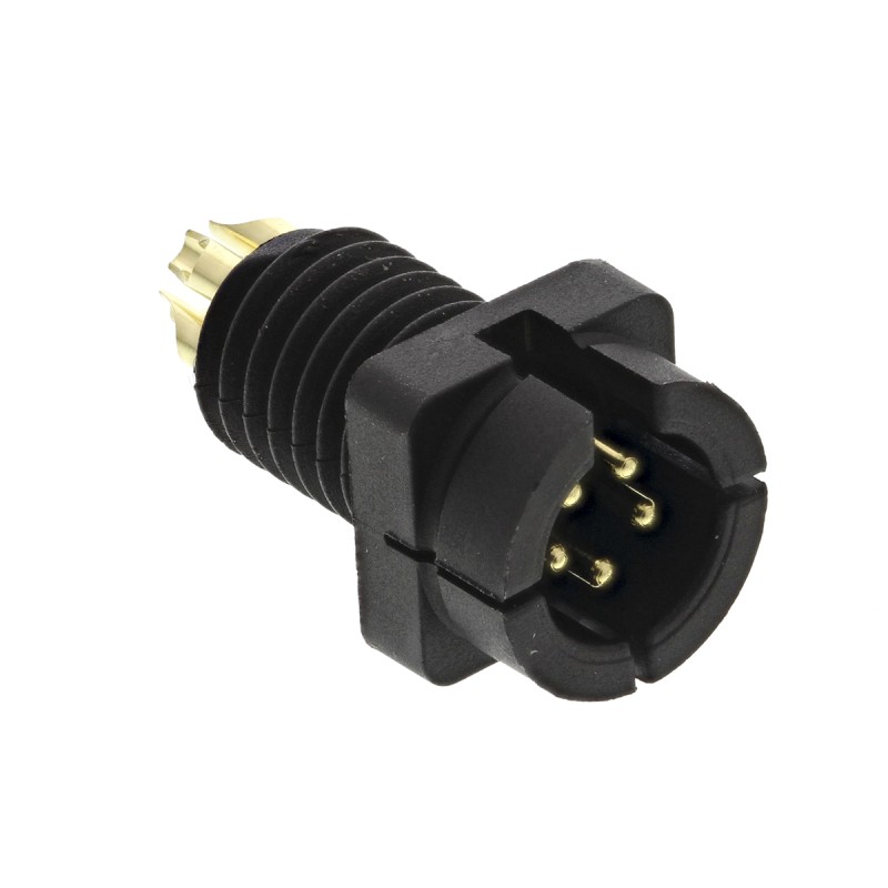1 pcs - Binder Circular Connector, 5 Contacts, Panel Mount, Subminiature Connector, Plug, Male, IP40, 719 Series