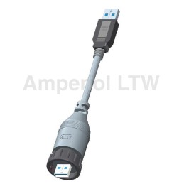 1 pcs - Amphenol Industrial Type A to A IP67 USB Connector