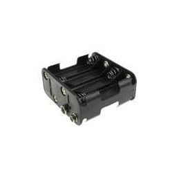 10 pcs : 12BH381-GR - Cylindrical Battery Contacts, Clips, Holders & Springs 8XAA SNAPS BLK