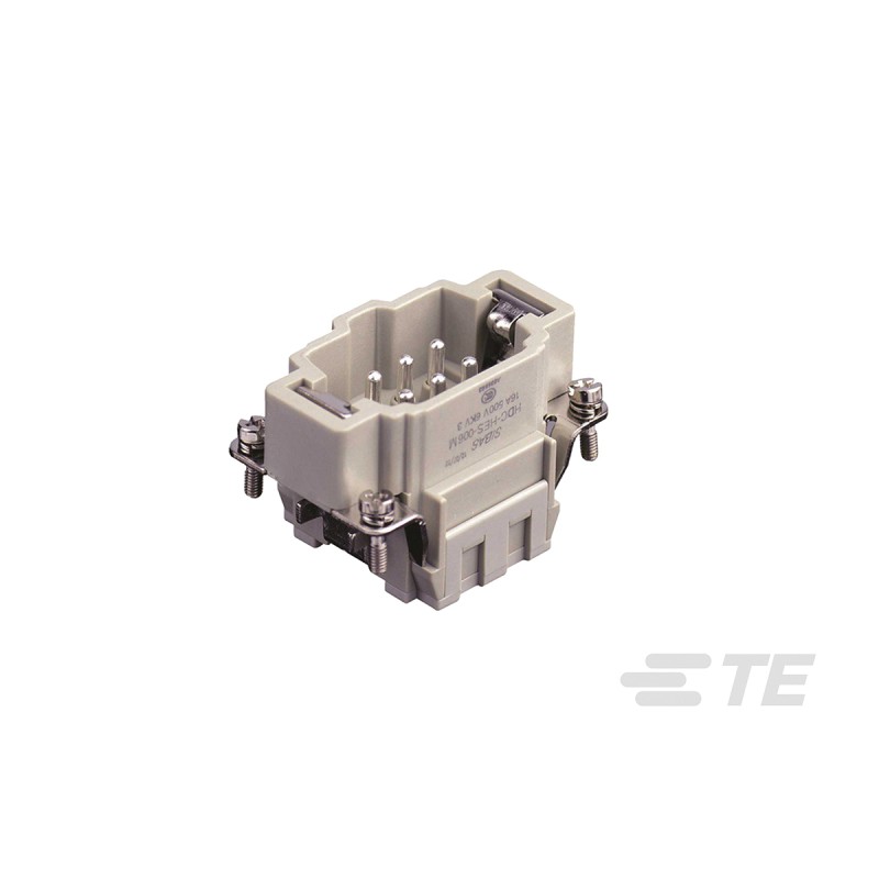 1 pcs - TE Connectivity Heavy Duty Power Connector Insert, 16A, HDC HE Series, 6 Contacts