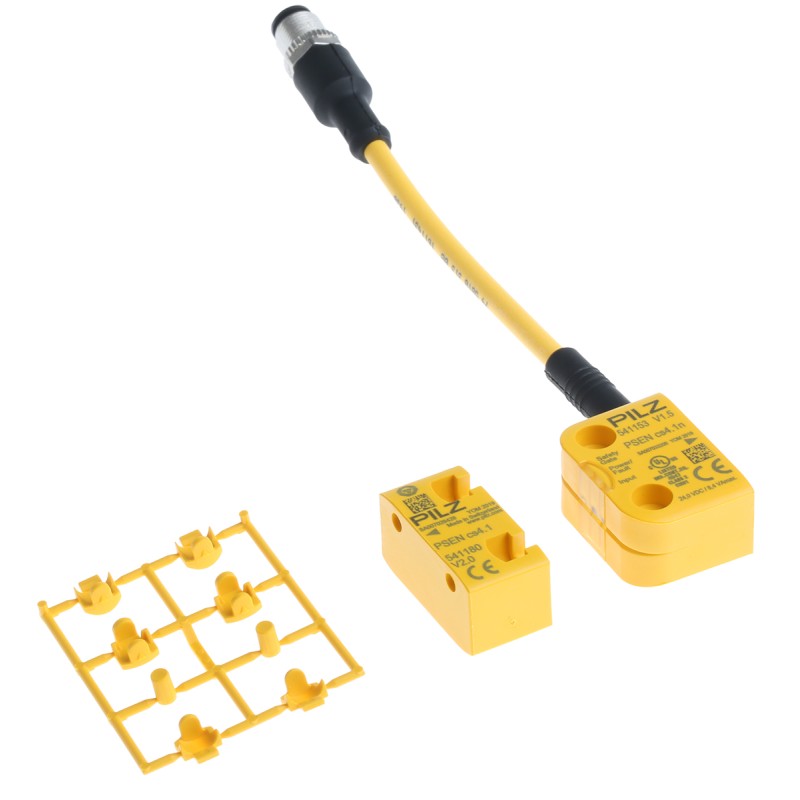 1 pcs - Pilz Transponder Non-Contact Safety Switch, 24V dc, Polybutylene Terephthalate Housing, M12