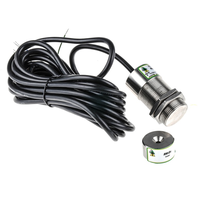 1 pcs - IDEM RM-Ex Series Magnetic Non-Contact Safety Switch, 250V ac/dc, 316 Stainless Steel Housing, 2NC, 5m Cable