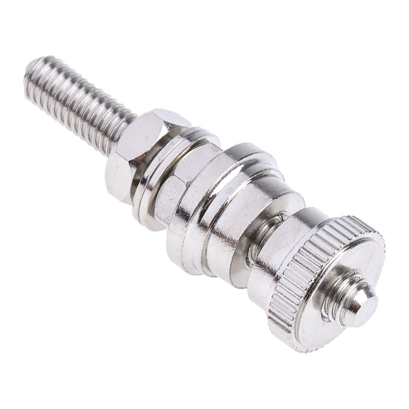 5 pcs - RS PRO 30A, Silver Binding Post With Brass Contacts and Nickel Plated - 5mm Hole Diameter