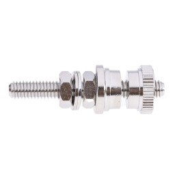 5 pcs - RS PRO 30A, Silver Binding Post With Brass Contacts and Nickel Plated - 5mm Hole Diameter