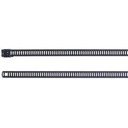 1 Bag of 100 - HellermannTyton Cable Tie, Ladder, 430mm x 7 mm, Black Polyester Coated Stainless Steel, Pk-100
