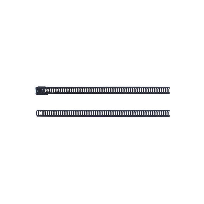 1 Bag of 100 - HellermannTyton Cable Tie, Ladder, 430mm x 7 mm, Black Polyester Coated Stainless Steel, Pk-100