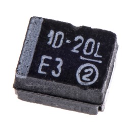10 pcs - Vishay 10μF MnO2 Tantalum Capacitor 20V dc, 293D Series