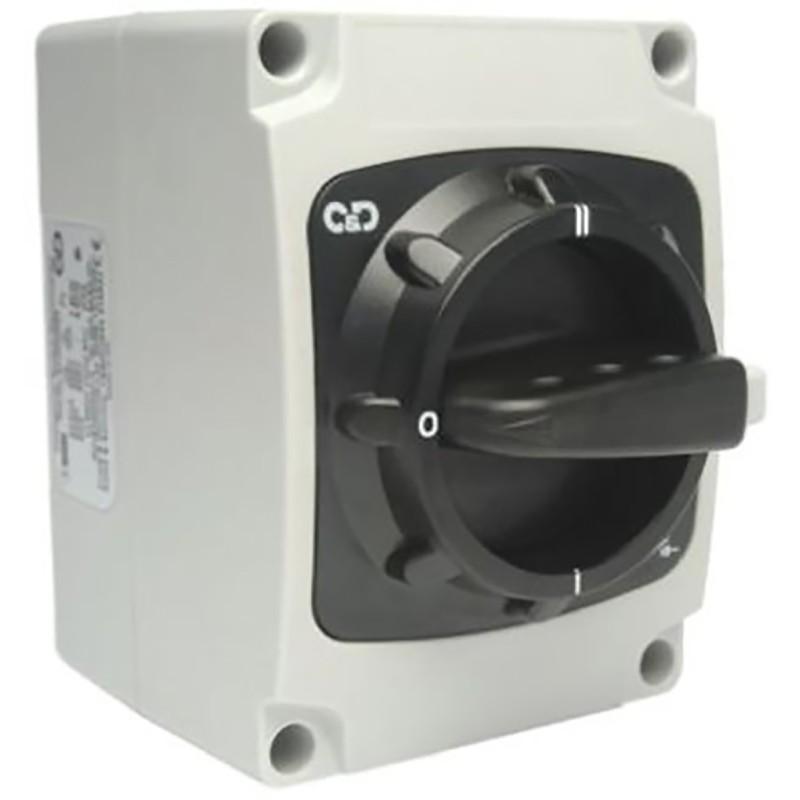 1 pcs - Craig & Derricott 4P Pole Isolator Switch - 20A Maximum Current, 7.5kW Power Rating, IP65