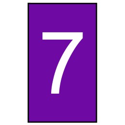 1 Bag of 250 - HellermannTyton Ovalgrip Slide On Cable Markers, White on Violet, Pre-printed '7', 1.8 - 3.6mm Cable