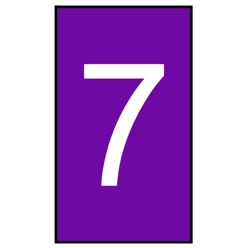 1 Bag of 250 - HellermannTyton Ovalgrip Slide On Cable Markers, White on Violet, Pre-printed '7', 1.8 - 3.6mm Cable