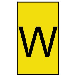 1 Bag of 500 - HellermannTyton Ovalgrip Slide On Cable Markers, Black on Yellow, Pre-printed 'W', 1.7 - 3.6mm Cable