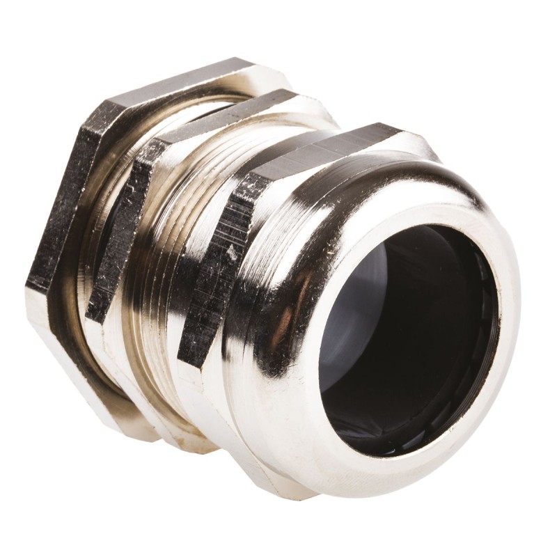 1 Box of 1 - SIB SIB-TEC Series Metallic Nickel Plated Brass Cable Gland, M40 Thread, 15mm Min, 27mm Max, IP68