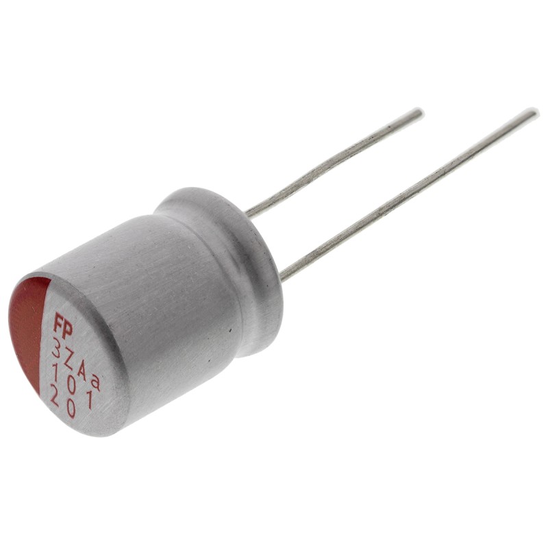 10 pcs - Nichicon 100μF Polymer Aluminium Solid Electrolytic Capacitor 20V dc, Radial, Through Hole - RNS1D101MDN1PH