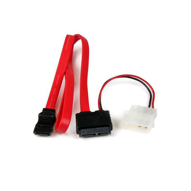 1 pcs - StarTech.com Female Slimline SATA to Female, Male LP4, SATA Data Cable, 508mm