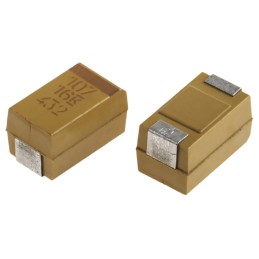 10 pcs - KEMET 100μF MnO2 Tantalum Capacitor 16V dc, T491 Series