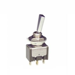 1 pcs - NKK Switches Toggle Switch, Panel Mount, On-(On), SPDT, PC Pin Terminal