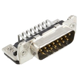 1 pcs - TE Connectivity Amplimite HD-20 15 Way Right Angle Through Hole D-sub Connector Plug, 2.74mm Pitch