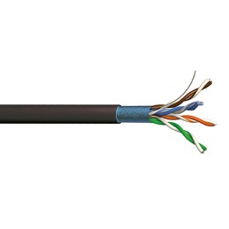 1 Reel of 100 M - S2Ceb-Groupe Cae Cat6 Ethernet Cable, F/UTP, Black PVC Sheath, 100m, IEC 61156-6