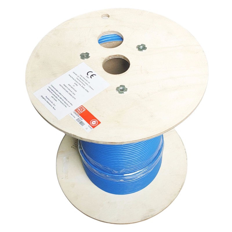 1 Reel of 100 M - RS PRO Cat7a Ethernet Cable, S/FTP, Blue LSZH Sheath, 100m, Low Smoke Zero Halogen (LSZH)