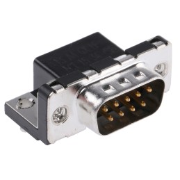 1 pcs - Amphenol ICC Delta D 9 Way Right Angle Through Hole D-sub Connector Plug, 2.74mm Pitch, with 4-40 UNC Inserts