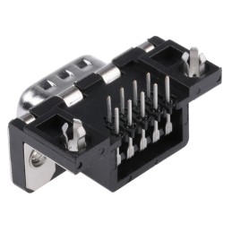 1 pcs - Amphenol ICC Delta D 9 Way Right Angle Through Hole D-sub Connector Plug, 2.74mm Pitch, with 4-40 UNC Inserts