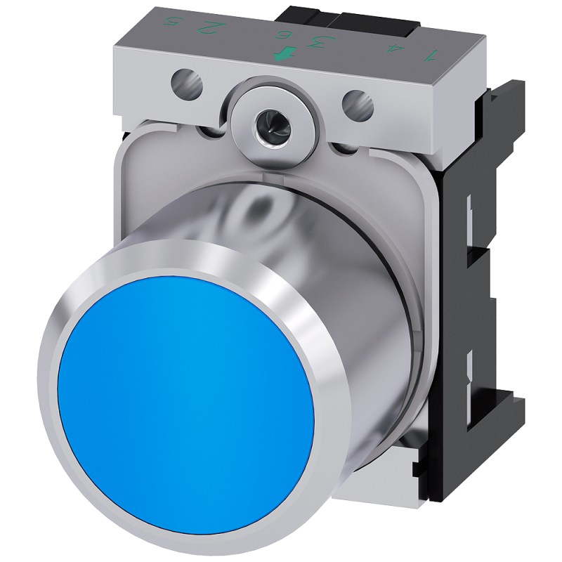 1 pcs - Siemens SIRIUS ACT Series Blue Momentary Push Button Head, 22mm Cutout, IP66, IP67, IP69K